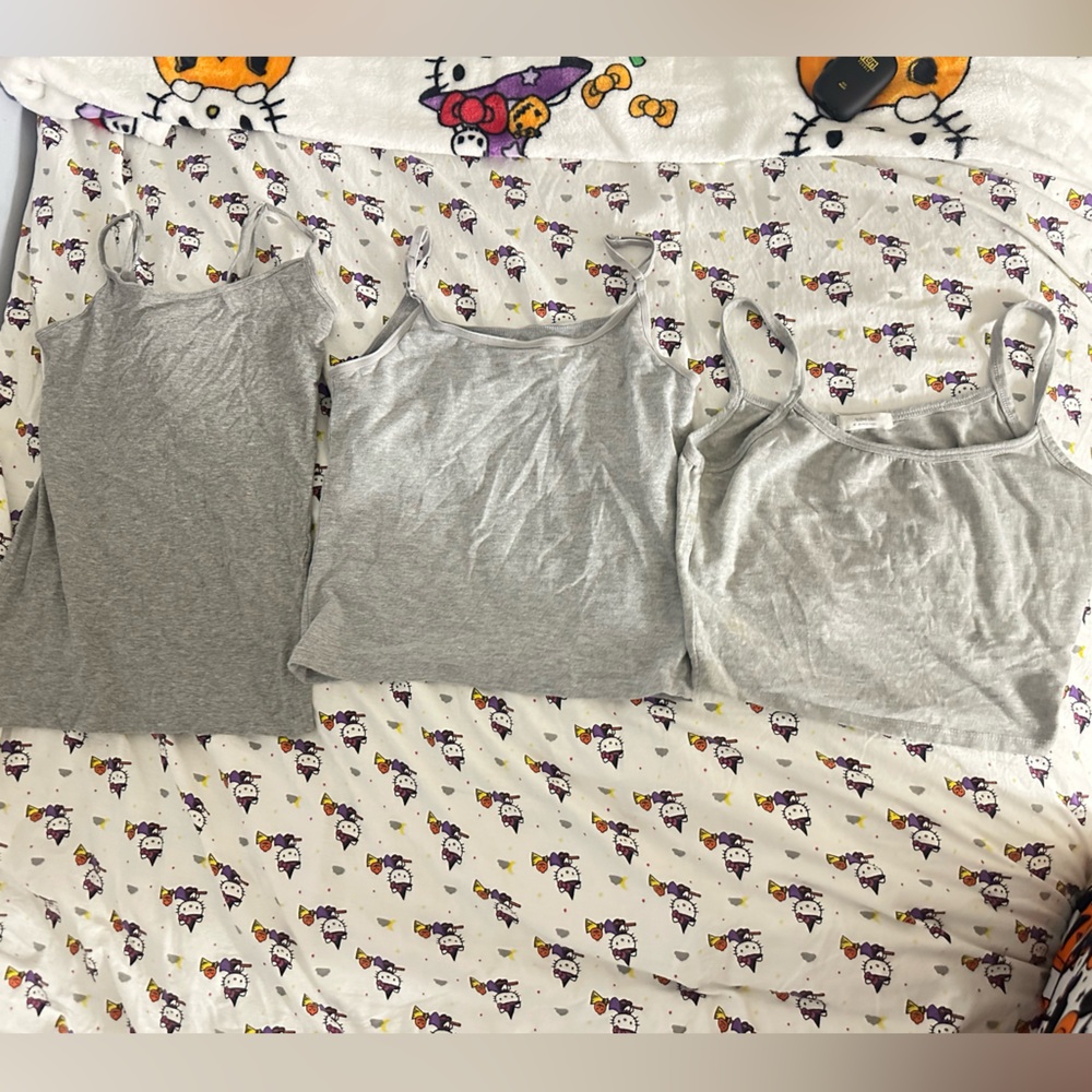 3 small forever 21 grey strap tops